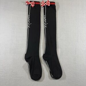 Minnie Mouse Inspired Over Knee Socks Black Red Bow Costume Cosplay